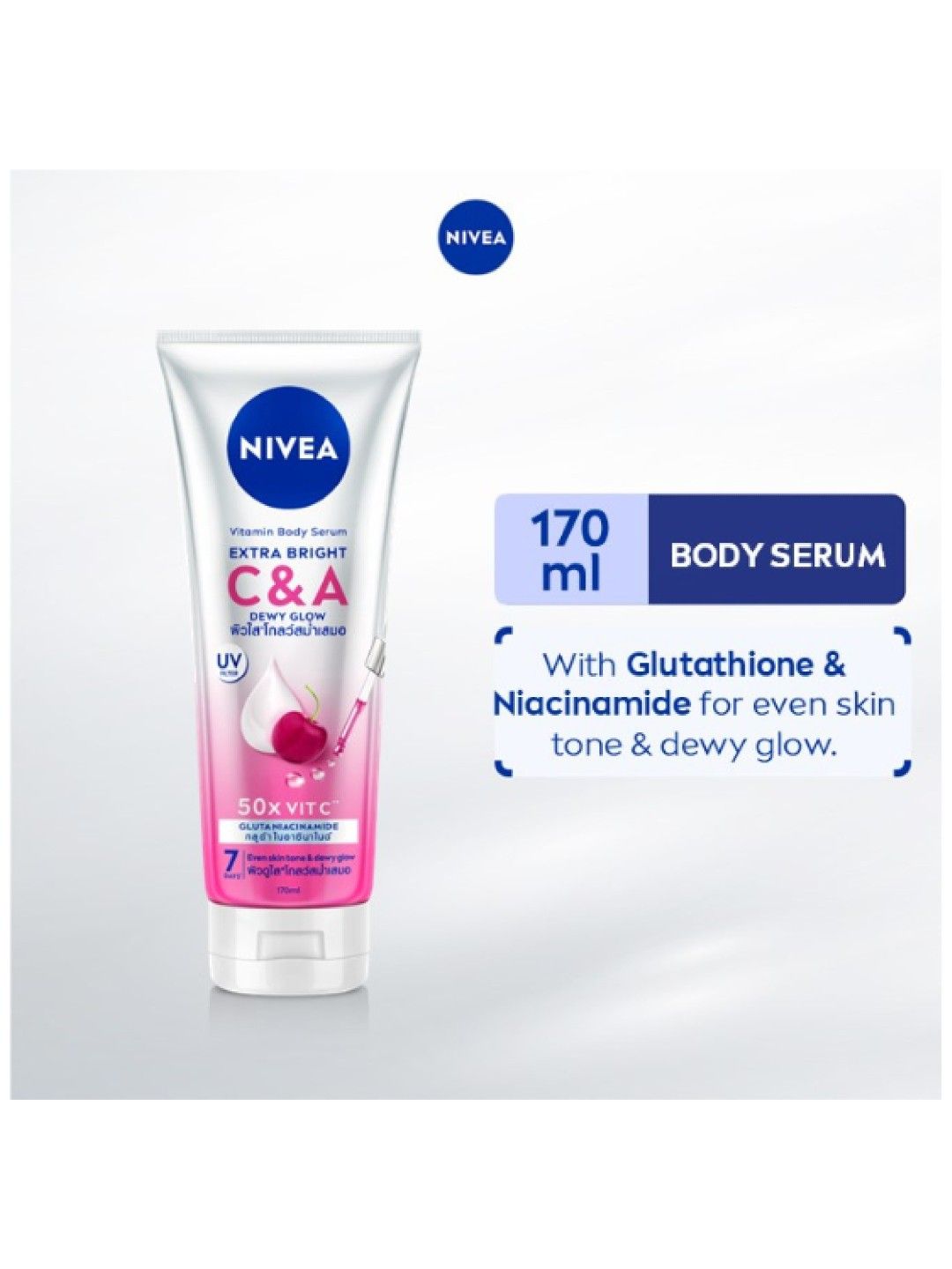 NIVEA Extra Bright Body Serum with Glutathione Niacinamide and Vitamin C&A (170ml) (No Color- Image 2)