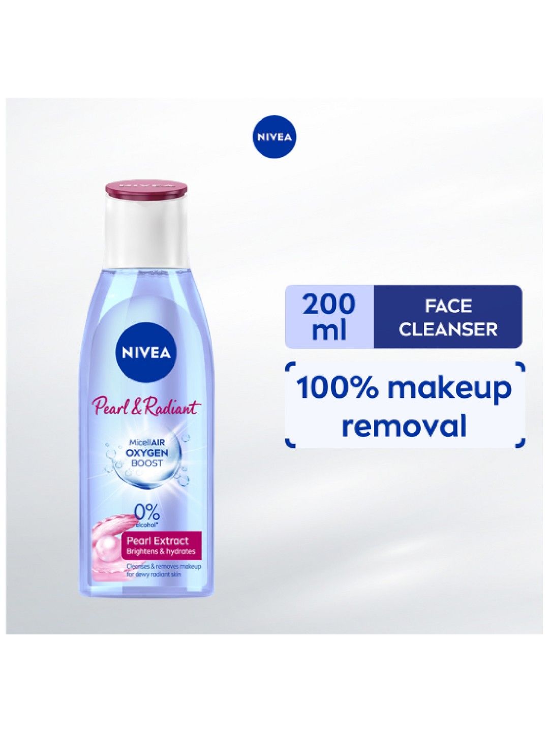 NIVEA Face Cleanser MicellAIR Pearl & Radiant Micellar Water, Makeup Remover (200ml) (No Color- Image 2)
