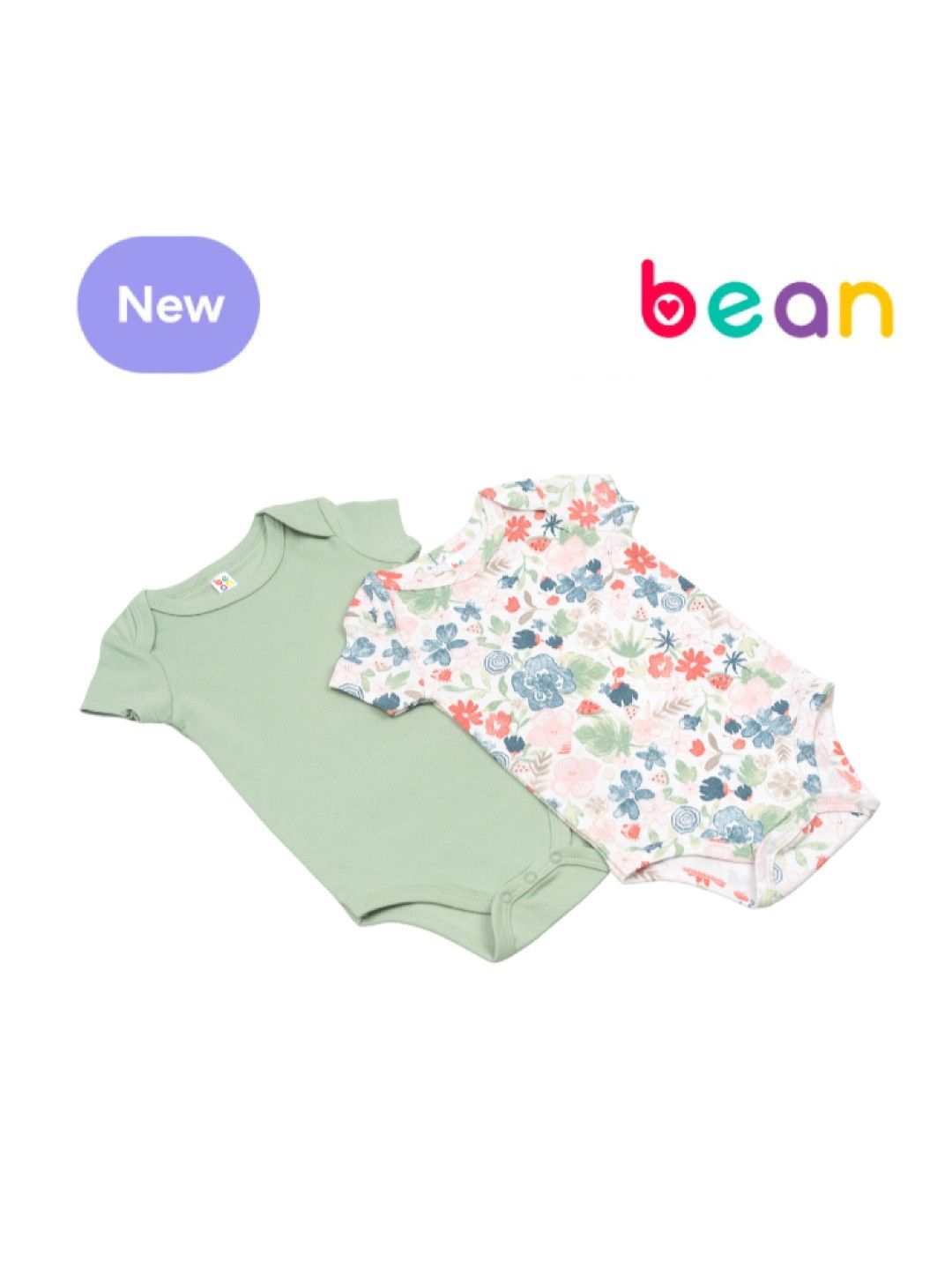 bean fashion 2 pcs Newborn Baby Onesie Bundle Flowers (No Color- Image 2)