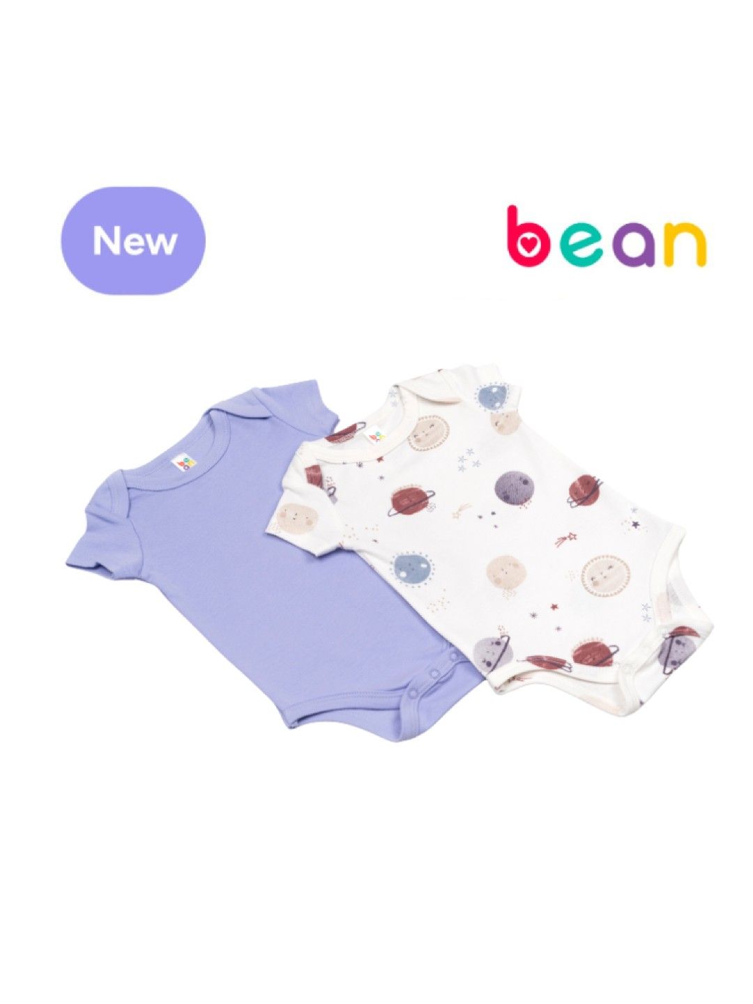 bean fashion 2 pcs Newborn Baby Onesie Bundle Planets (No Color- Image 2)