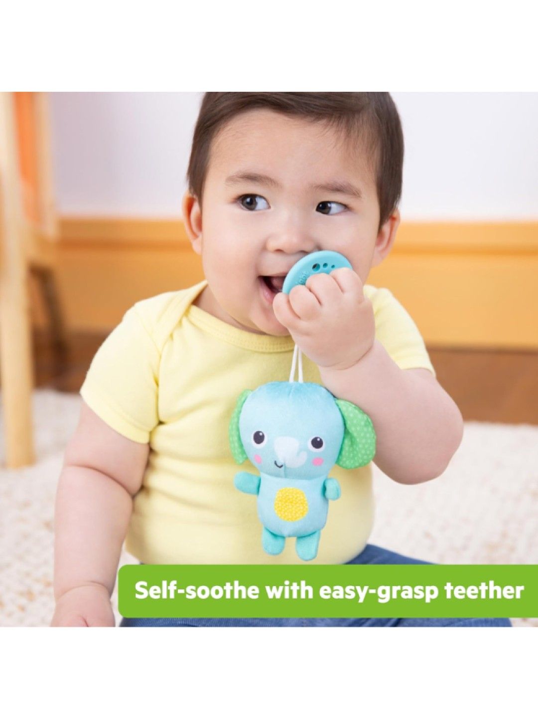Bright Starts Soothe Mate Plush Teether Toy - Elephant (No Color- Image 3)