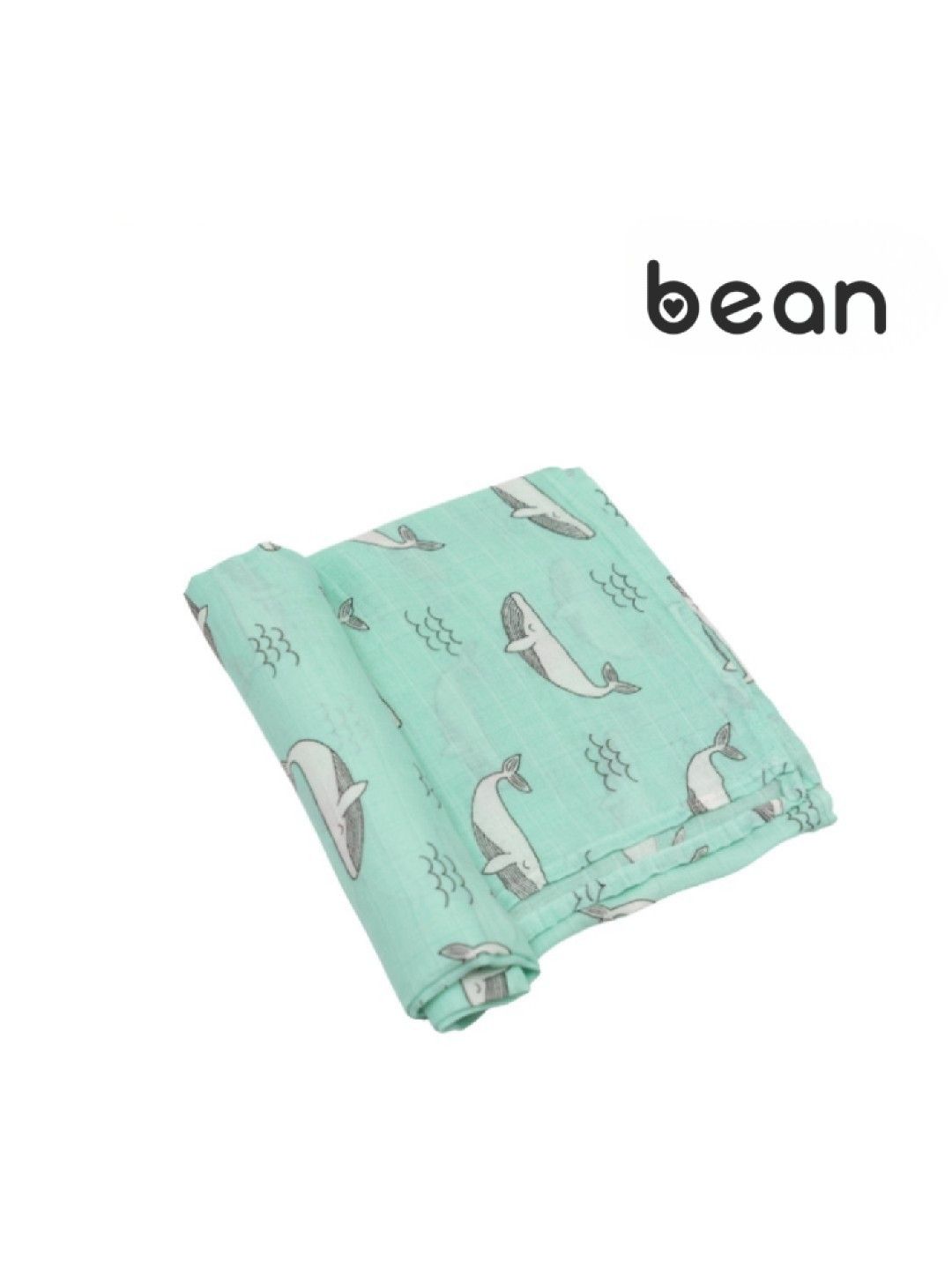 bean Bamboo Muslin Swaddles Whale + Free Baby Wipes Sakura Scent (100s) (No Color- Image 2)