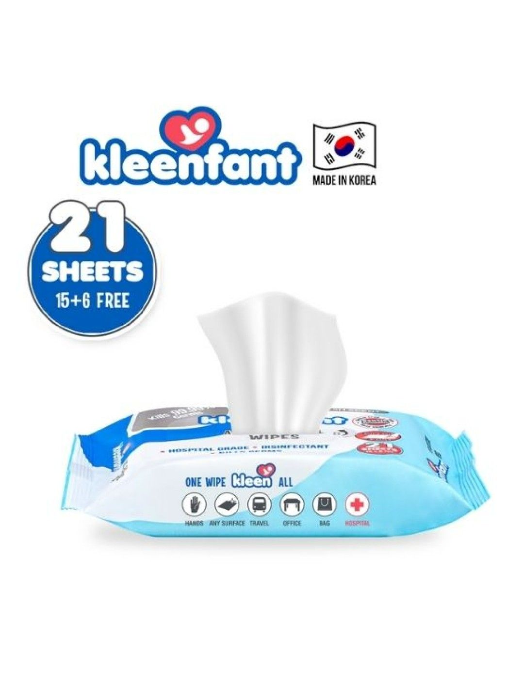 Kleenfant Fresh Scent Antibacterial Wipes (21s) (No Color- Image 3)