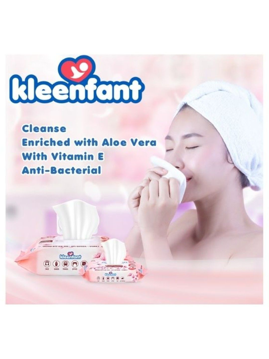 Kleenfant Cherry Blossom Cleansing Wipes (21s) (No Color- Image 4)