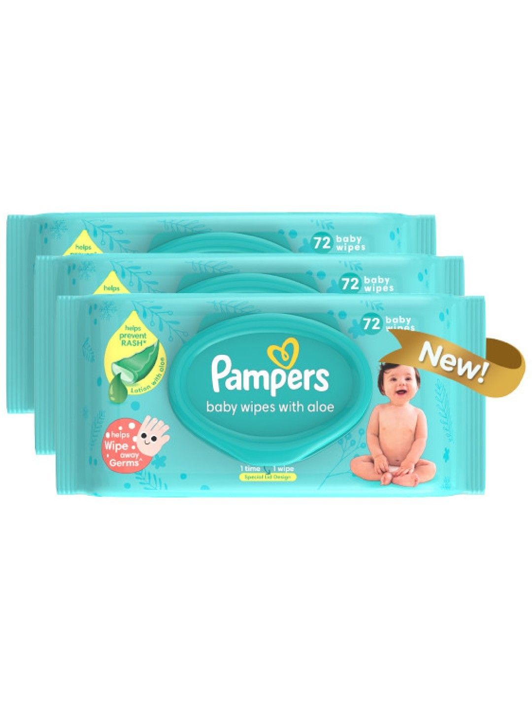 Pampers Baby Wipes with Aloe 72s 3-Pack (216s)