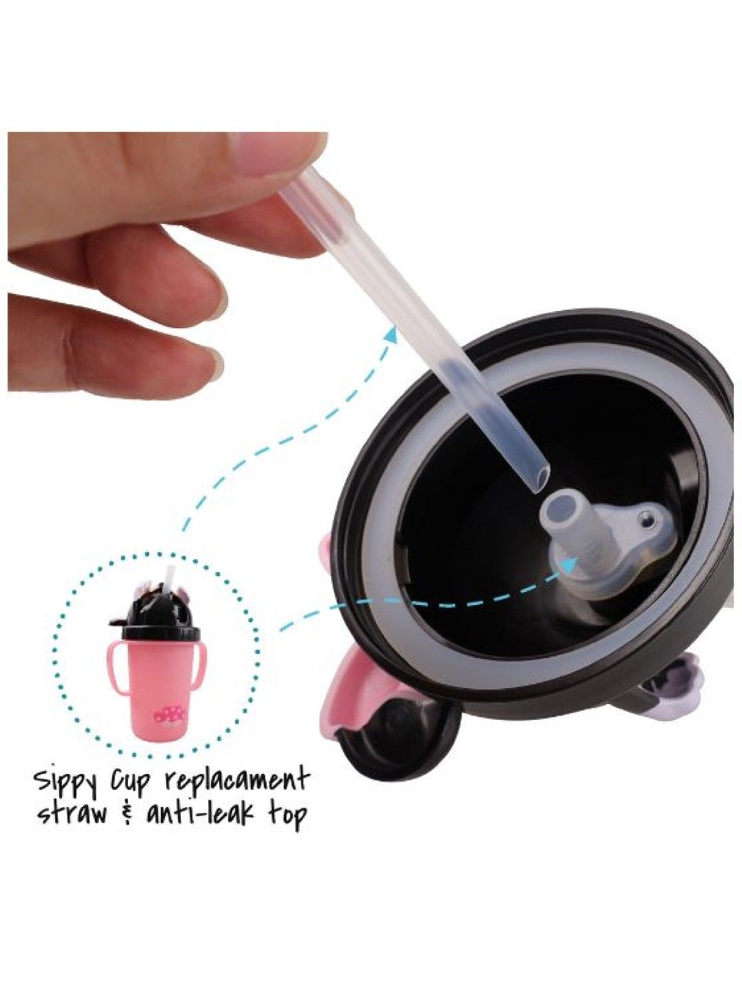 Dish Me PH Replacement Straw & Leak-proof Nozzle + Sealing Ring (3D Stainless Sippy Cups)