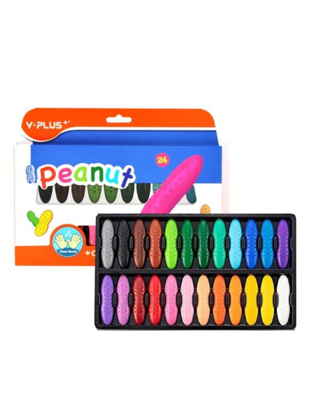 Y-PLUS+ Non-Toxic Peanut Crayons (24 Colors) (No Color- Image 1)