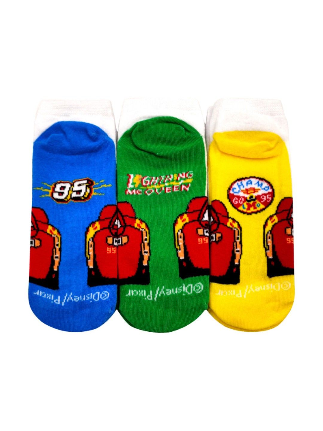 LIL LEGENDS Sneaker Socks (3-Pair Pack) - Cars McQueen White Socks (No Color- Image 2)