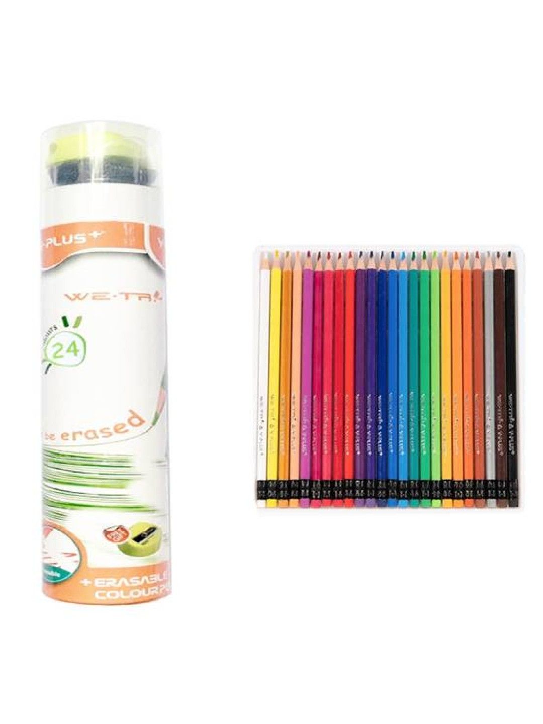 Y-PLUS+ WE-TRI Erasable Color Pencil With Sharpener (24s) (No Color- Image 1)
