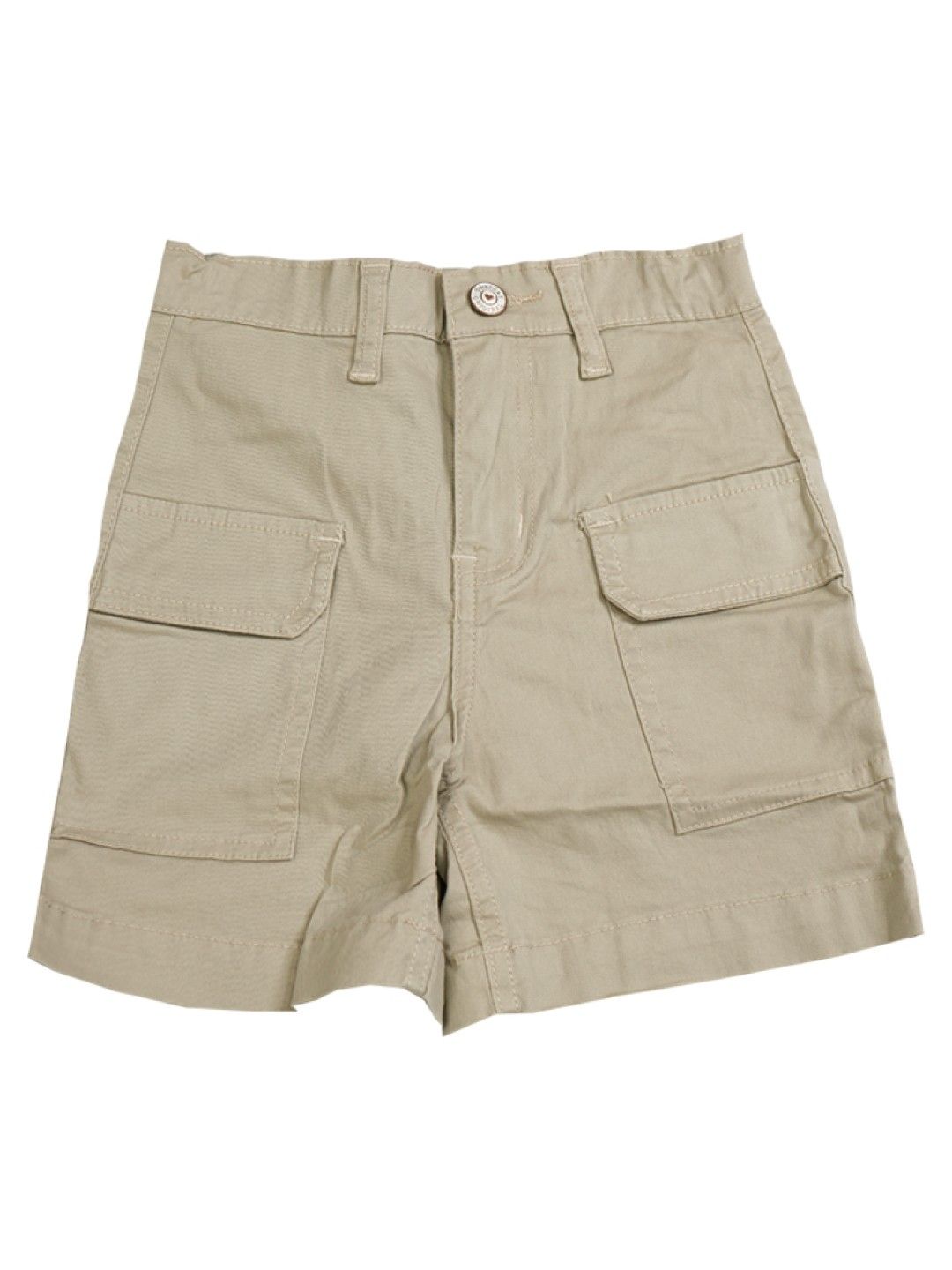 Grizzly Girls Twill Highwaist Cargo Short (Khaki- Image 1)