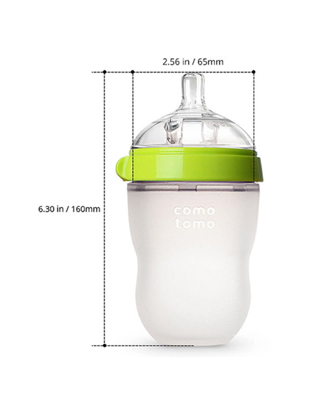 Comotomo Silicone Baby Bottle (8oz) (Green- Image 2)
