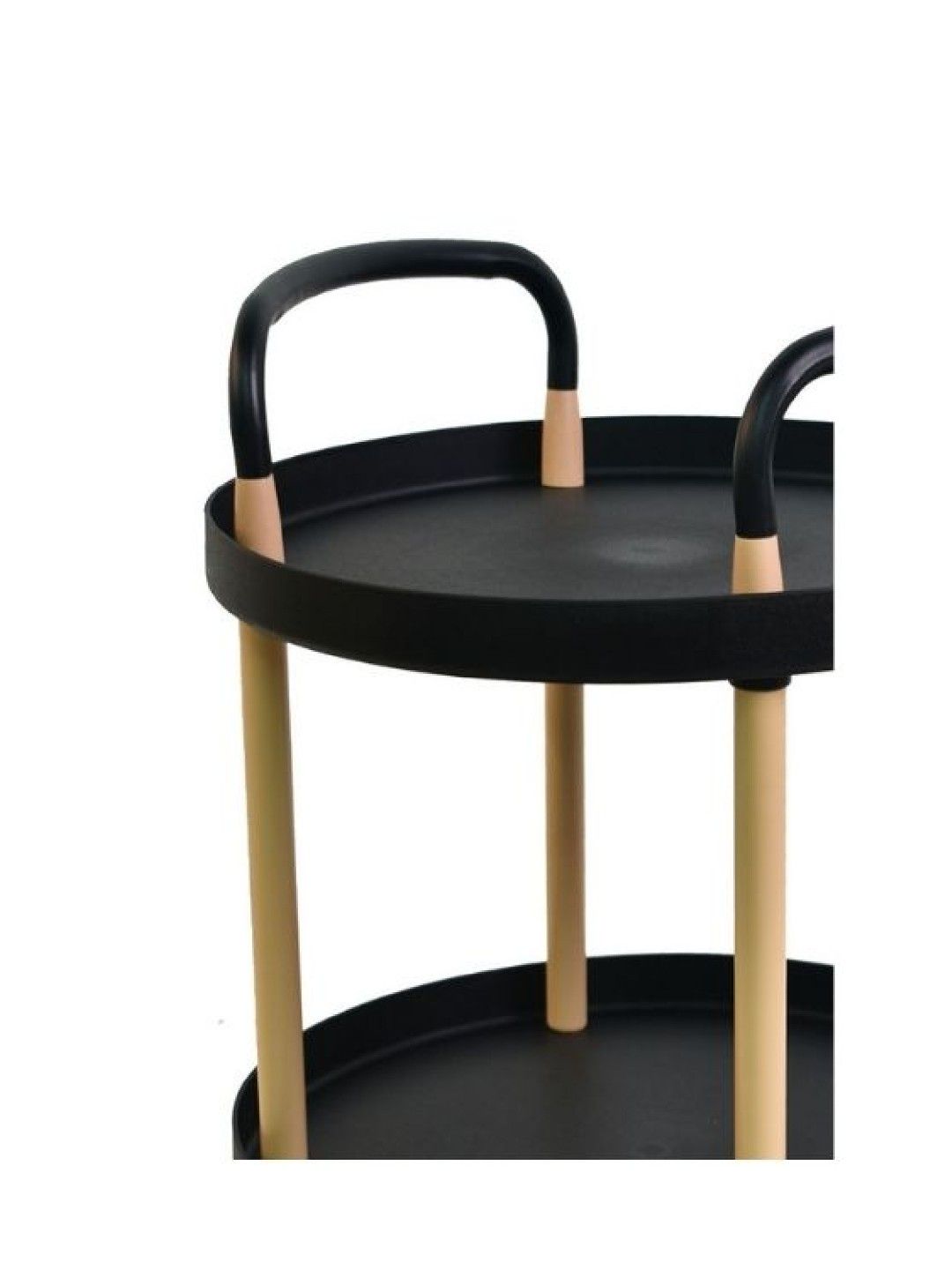 Sunbeams Lifestyle Nest Design Lab Premium Durable 2-Tier Round Trolley (Black- Image 3)