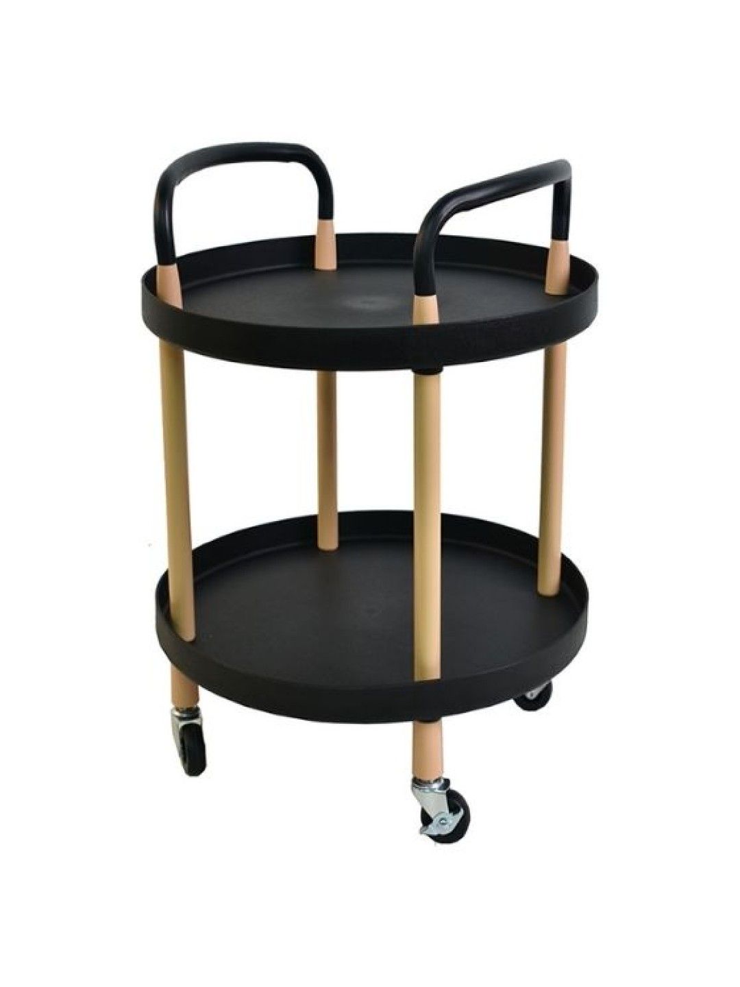Sunbeams Lifestyle Nest Design Lab Premium Durable 2-Tier Round Trolley (Black- Image 1)