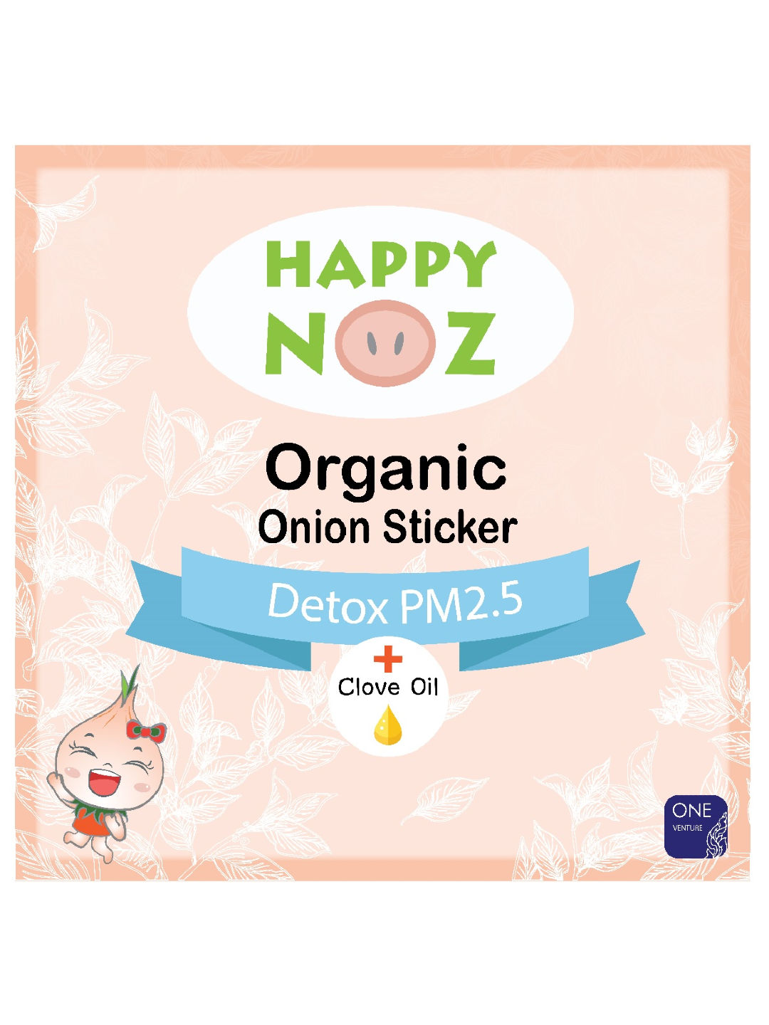 Happy Noz Organic Onion Sticker PM 2.5 (Orange- Image 2)