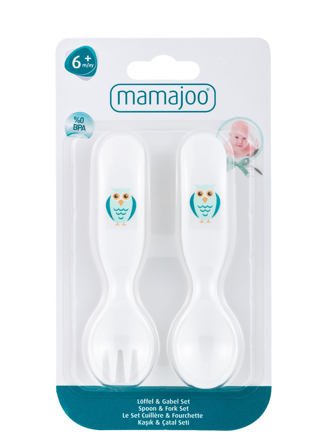 Mamajoo Owl Spoon & Fork Set (No Color- Image 2)