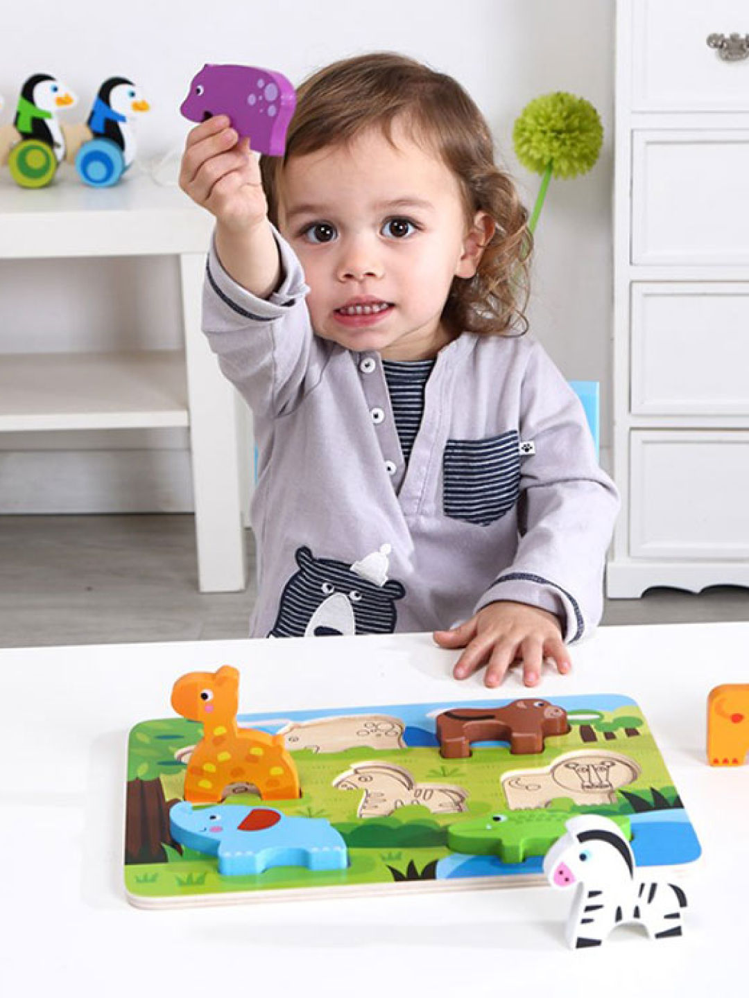 Tooky Toy Chunky Puzzle - Animal (No Color- Image 3)