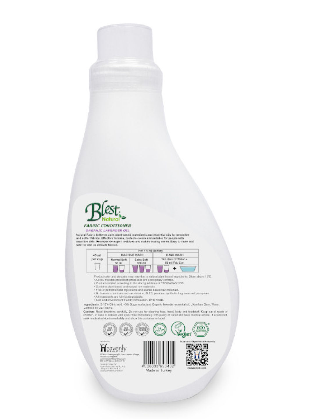 Blest Natural Fabric Conditioner (1L) (Lavender- Image 2)