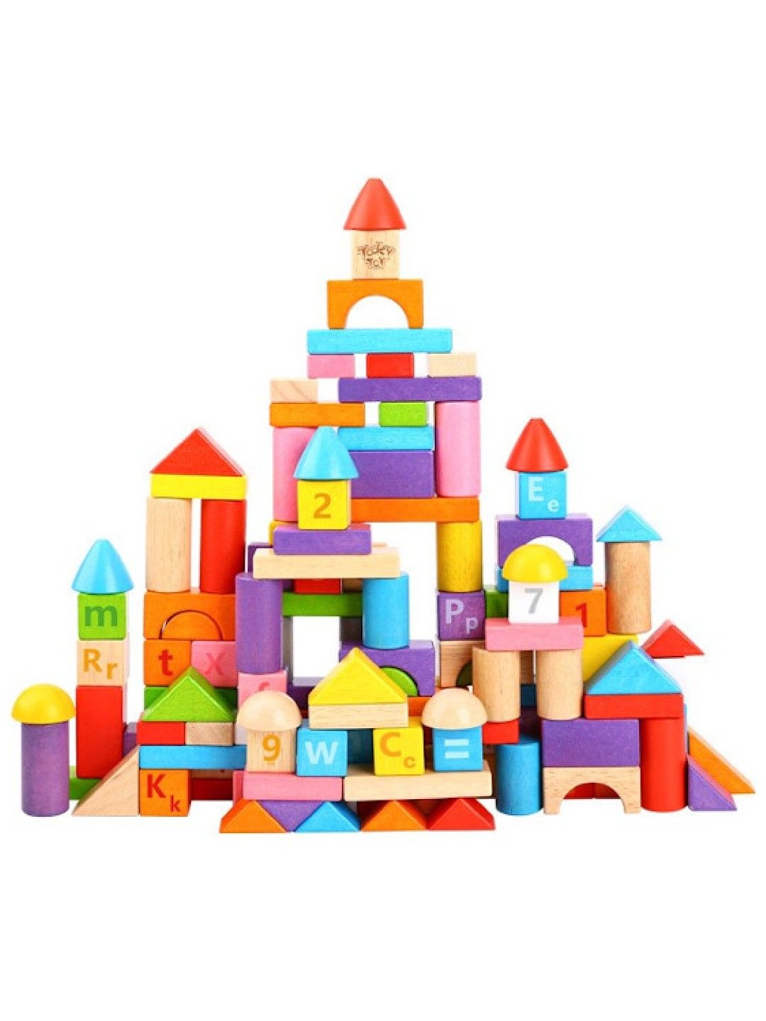 Tooky Toy Block Rubber Wood (135pcs) (No Color- Image 2)