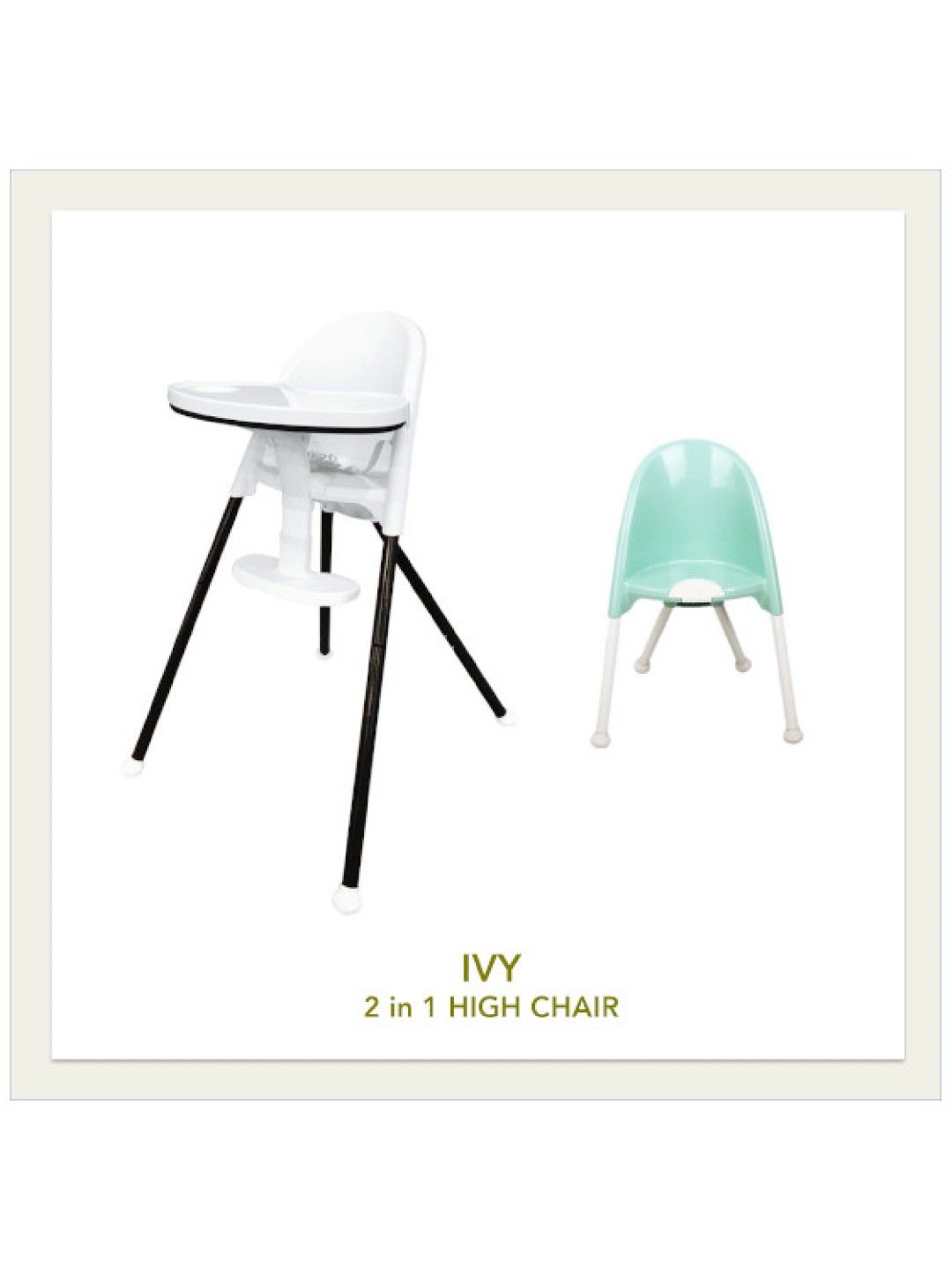 Ivoila Ivy 2 in 1 High Chair (White- Image 3)