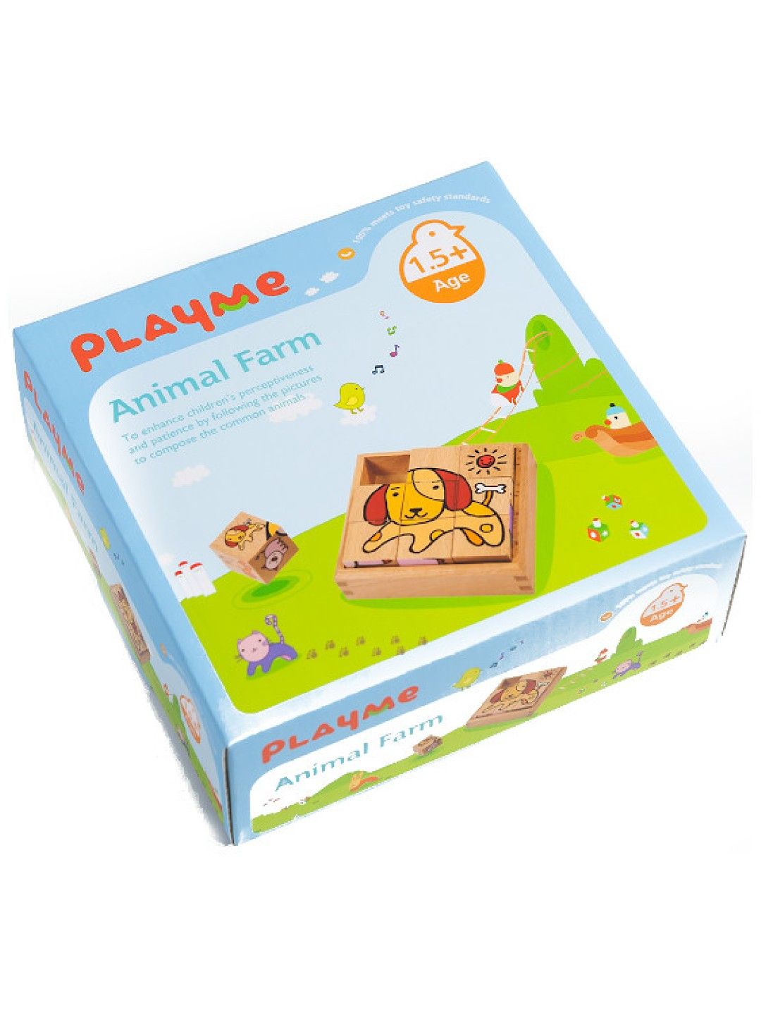 Playme Toys Animal Farm Puzzle Cube (No Color- Image 2)