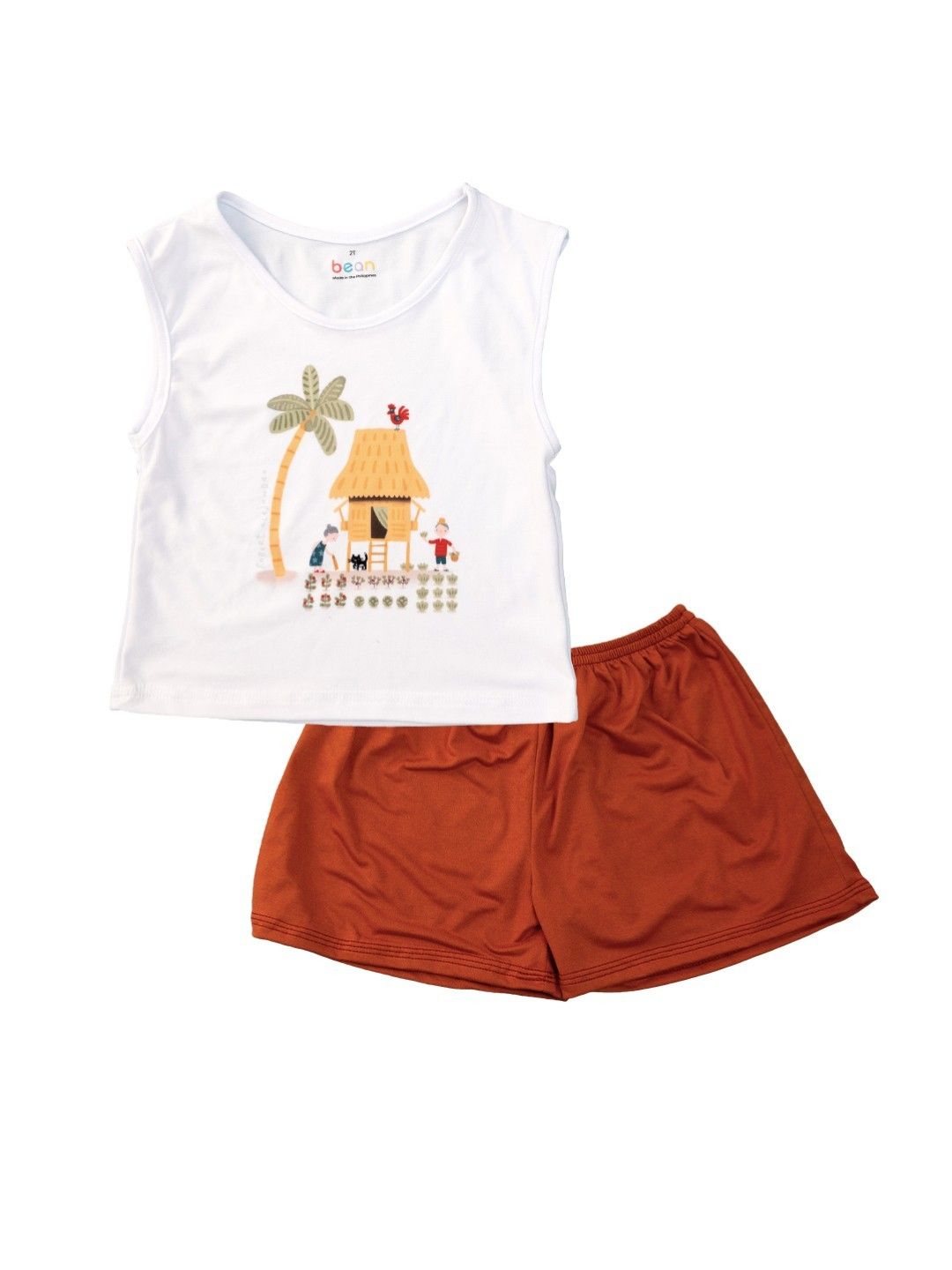 bean fashion Play Tank Tops & Shorts by Robert Alejandro (Bahay Kubo and Carabao) - Set of 2 (No Color- Image 2)