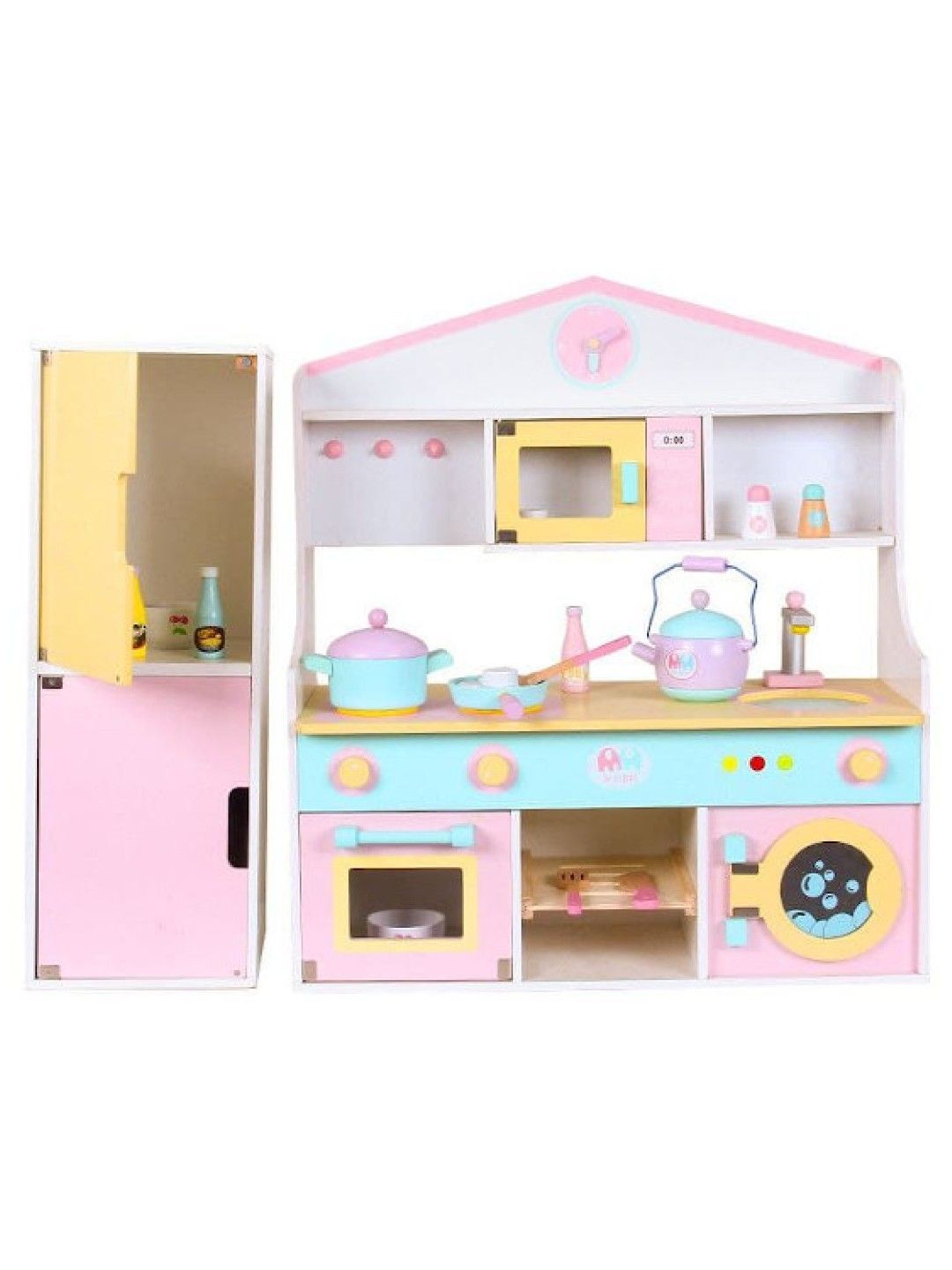 Hungry Hippo PH Wooden Pink Kitchen Reversible Refrigerator (No Color- Image 1)