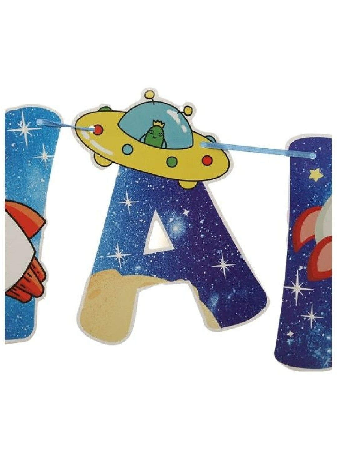 Party-Doh Outer Space Astronaut Happy Birthday Banner (No Color- Image 2)