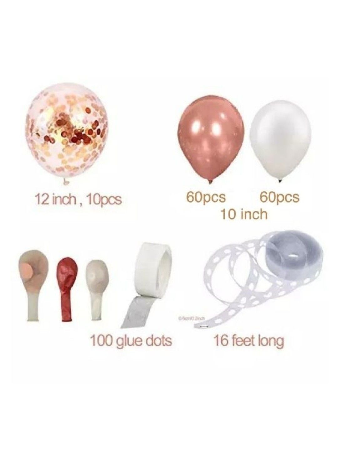 Party-Doh Rose Gold Balloon Arch Set (No Color- Image 2)