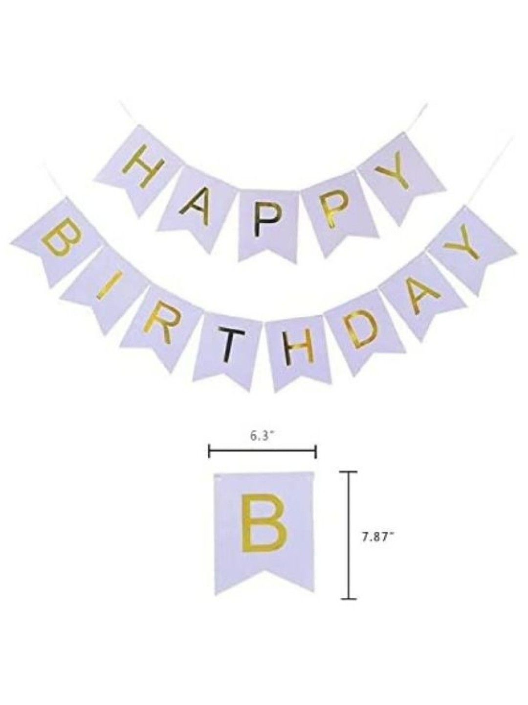 Party-Doh Purple and Gold Fan & Tassel Happy Birthday Banner Decoration Set (No Color- Image 2)