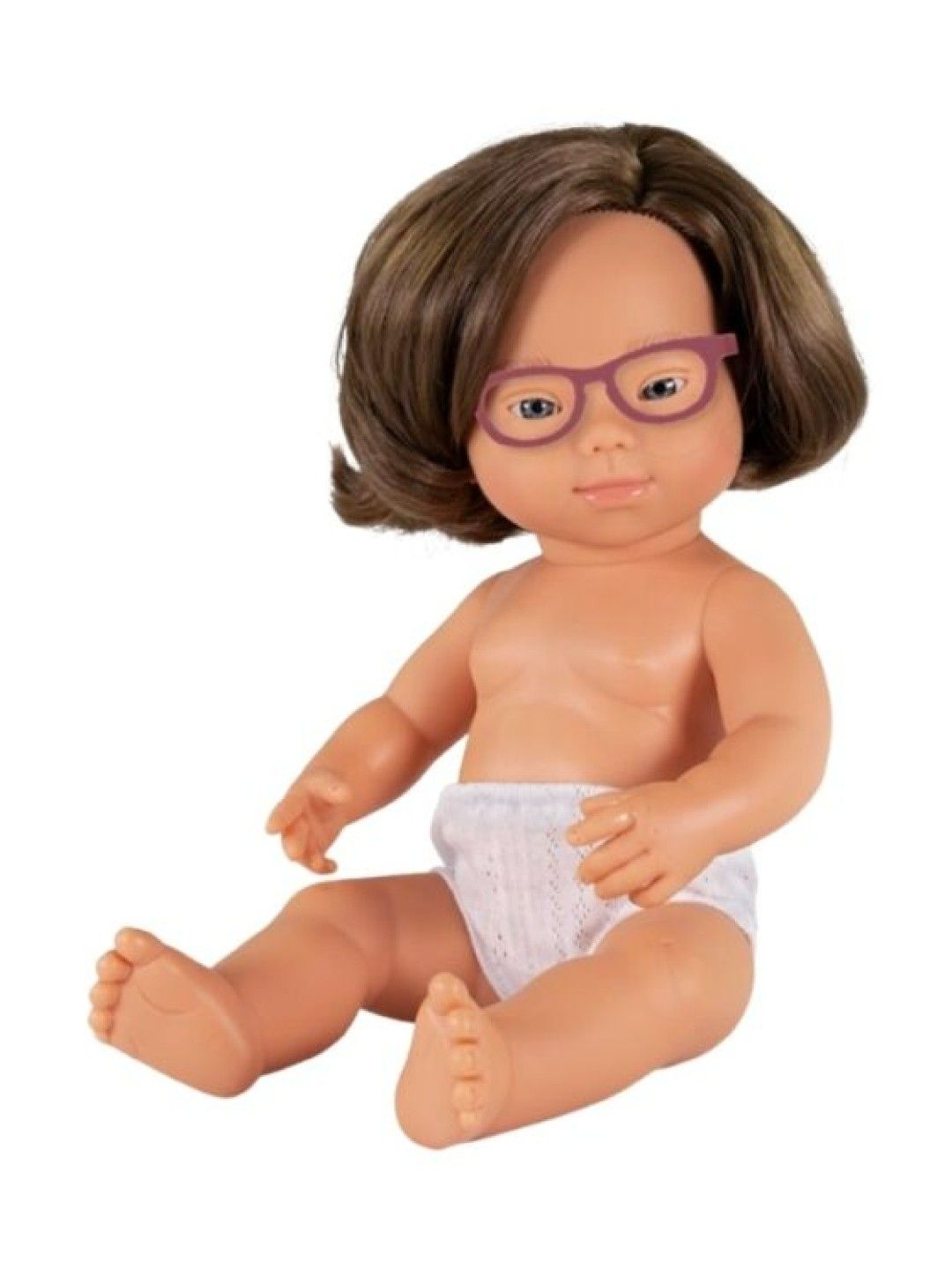 Miniland Dolls Baby Doll Caucasian Girl with Down Syndrome with Glasses (38 cm) (No Color- Image 2)