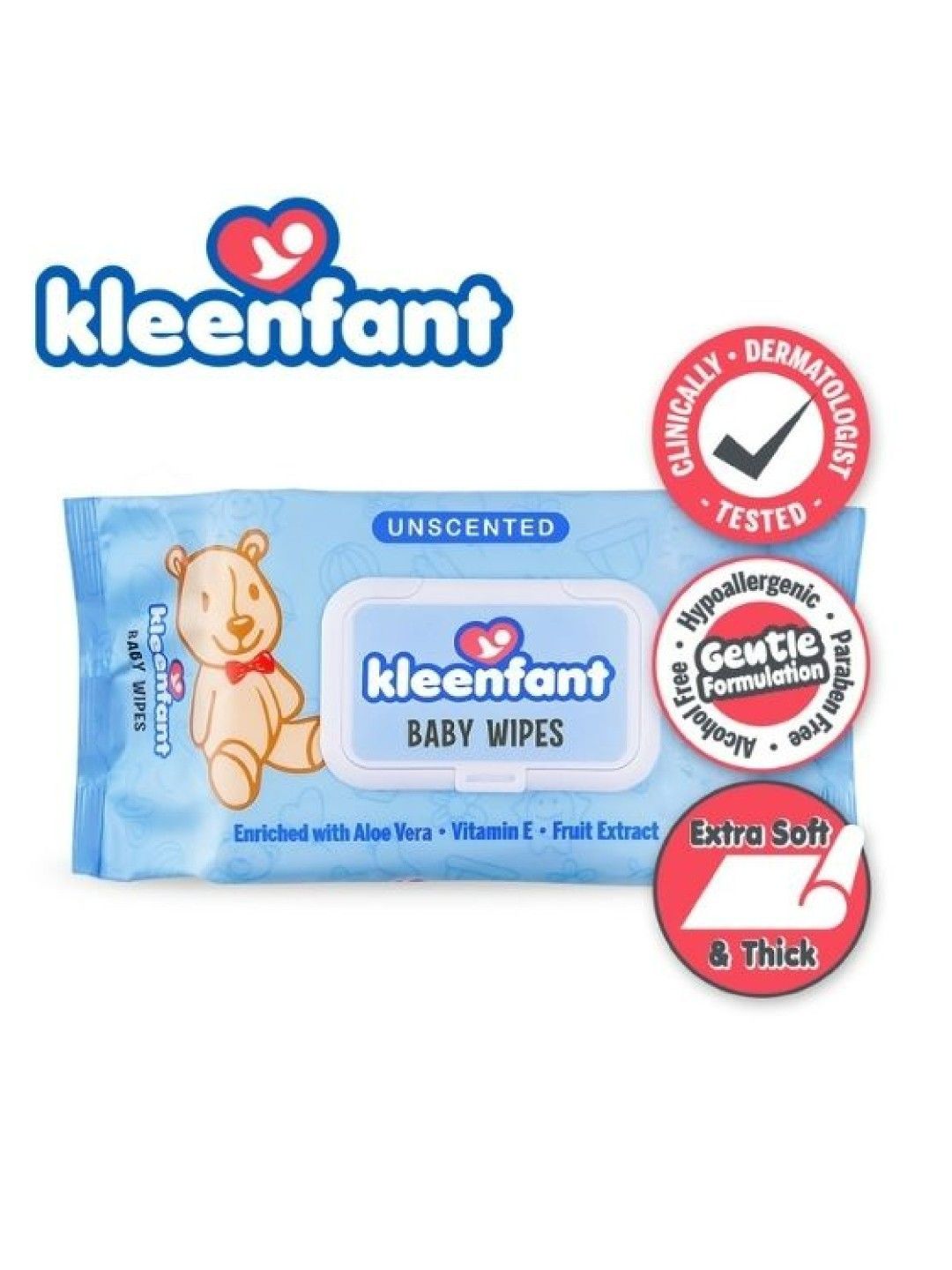 Kleenfant Unscented Baby Wipes (108 sheets) Pack of 3 (No Color- Image 2)