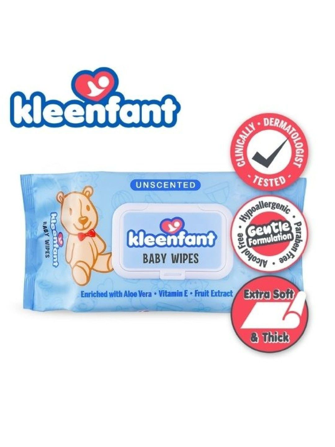 Kleenfant Unscented Baby Wipes (108 sheets) Pack of 5 (No Color- Image 2)