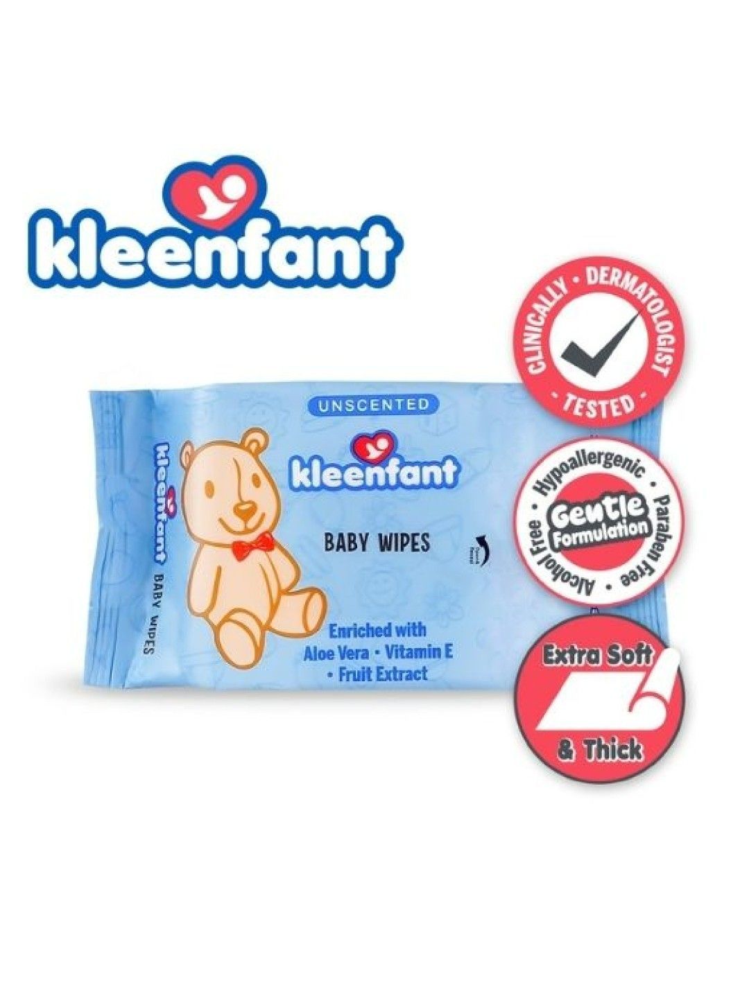 Kleenfant Unscented Baby Wipes (35 sheets) Pack of 5 (No Color- Image 2)