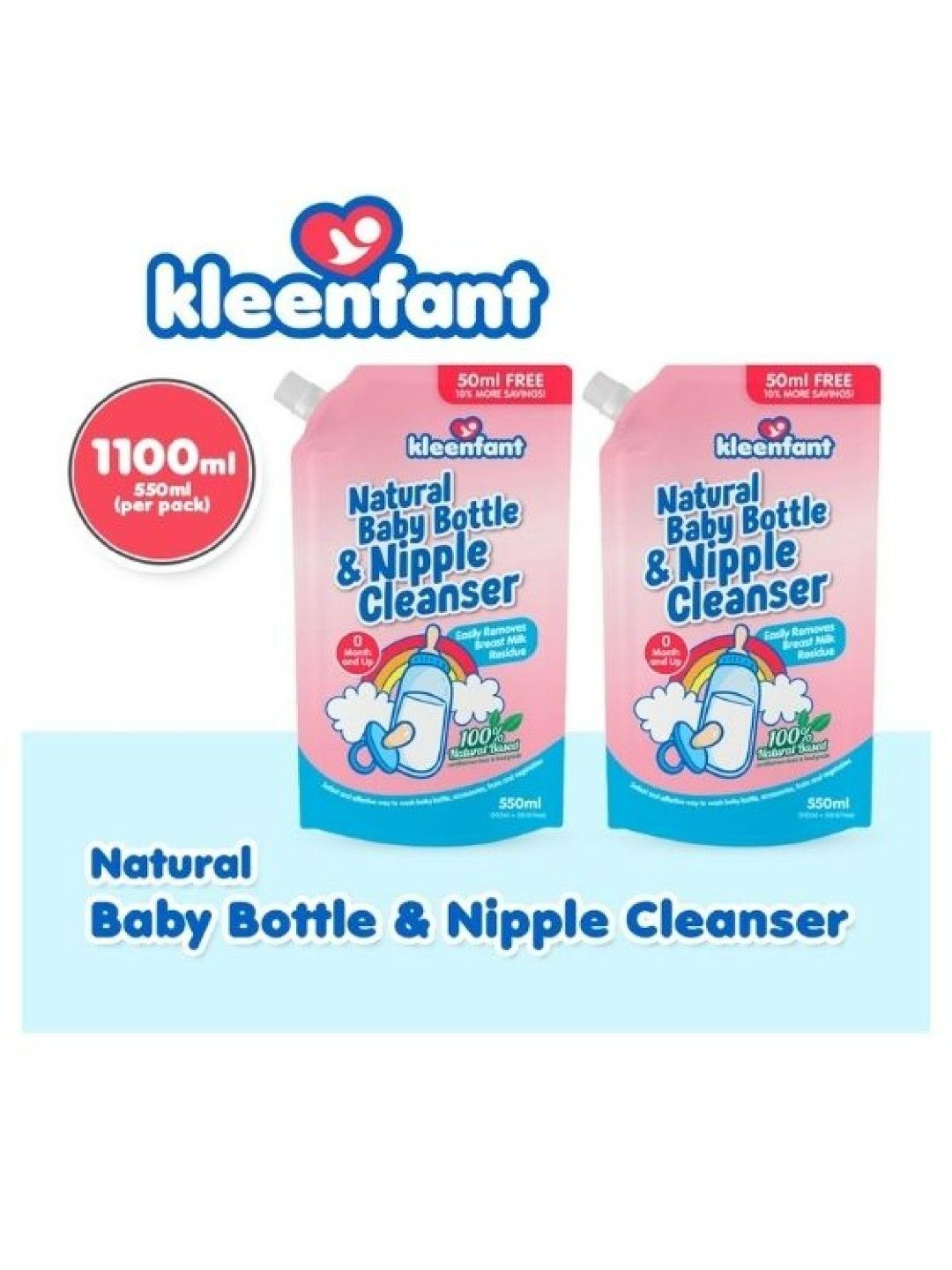 Kleenfant Natural Baby Bottle and Nipple Cleanser (550ml) Pack of 2 (No Color- Image 2)