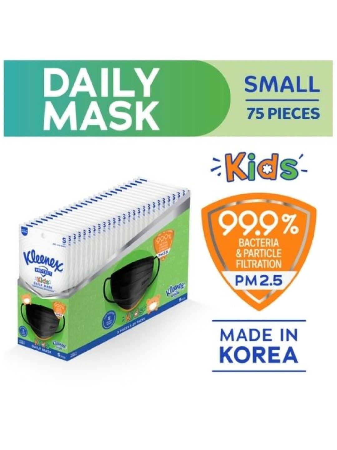 Kleenex Protect Kids Daily Face Mask Small 25-Pack (75 masks) (No Color- Image 2)