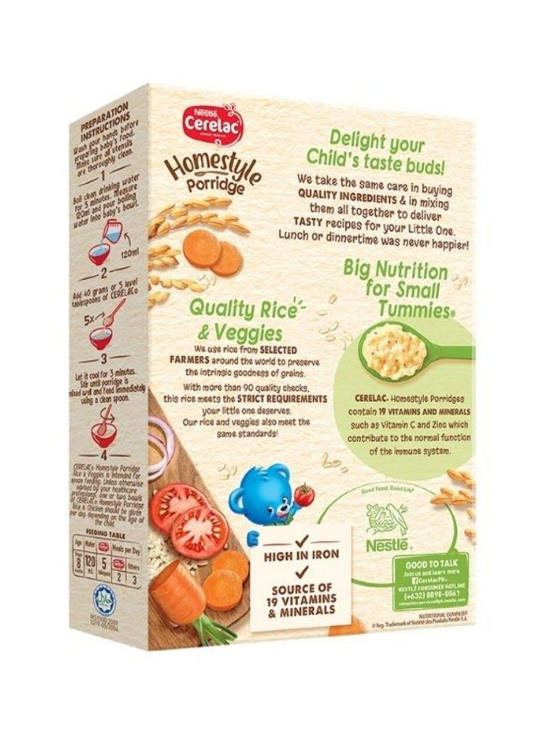 CERELAC Homestyle Meals Rice and Veggies Porridge (200g) (No Color- Image 2)