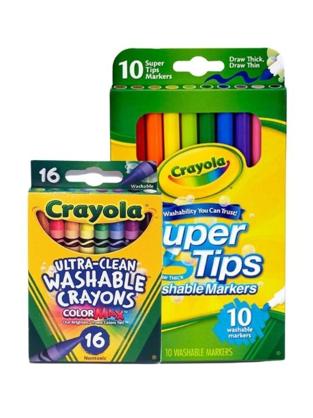 Crayola Ogalala Arts Bundle 4 (16s Washable Crayon + 10s Supertips Washable Markers) (No Color- Image 1)