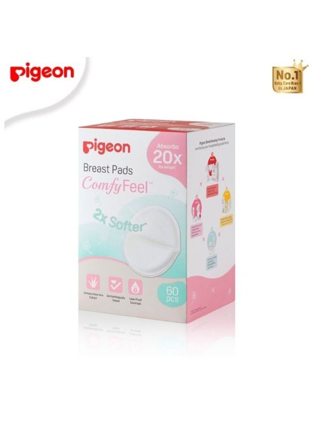 Pigeon Breast Pads Comfy Feel (60pcs) (No Color- Image 2)