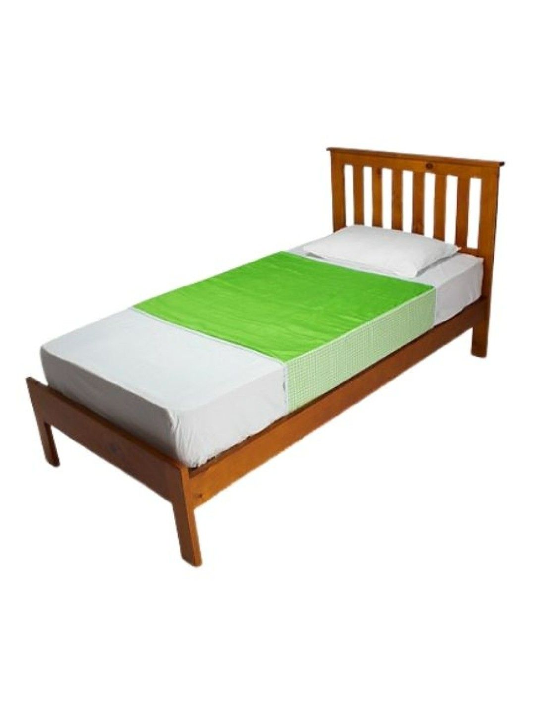 Brolly Sheets Waterproof Bed Pad with Wings, Single, Plain (Lime- Image 1)