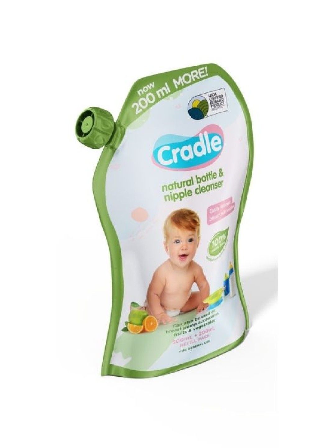 Cradle Bottle & Nipple Cleanser Bottle 700ML Refill (No Color- Image 3)