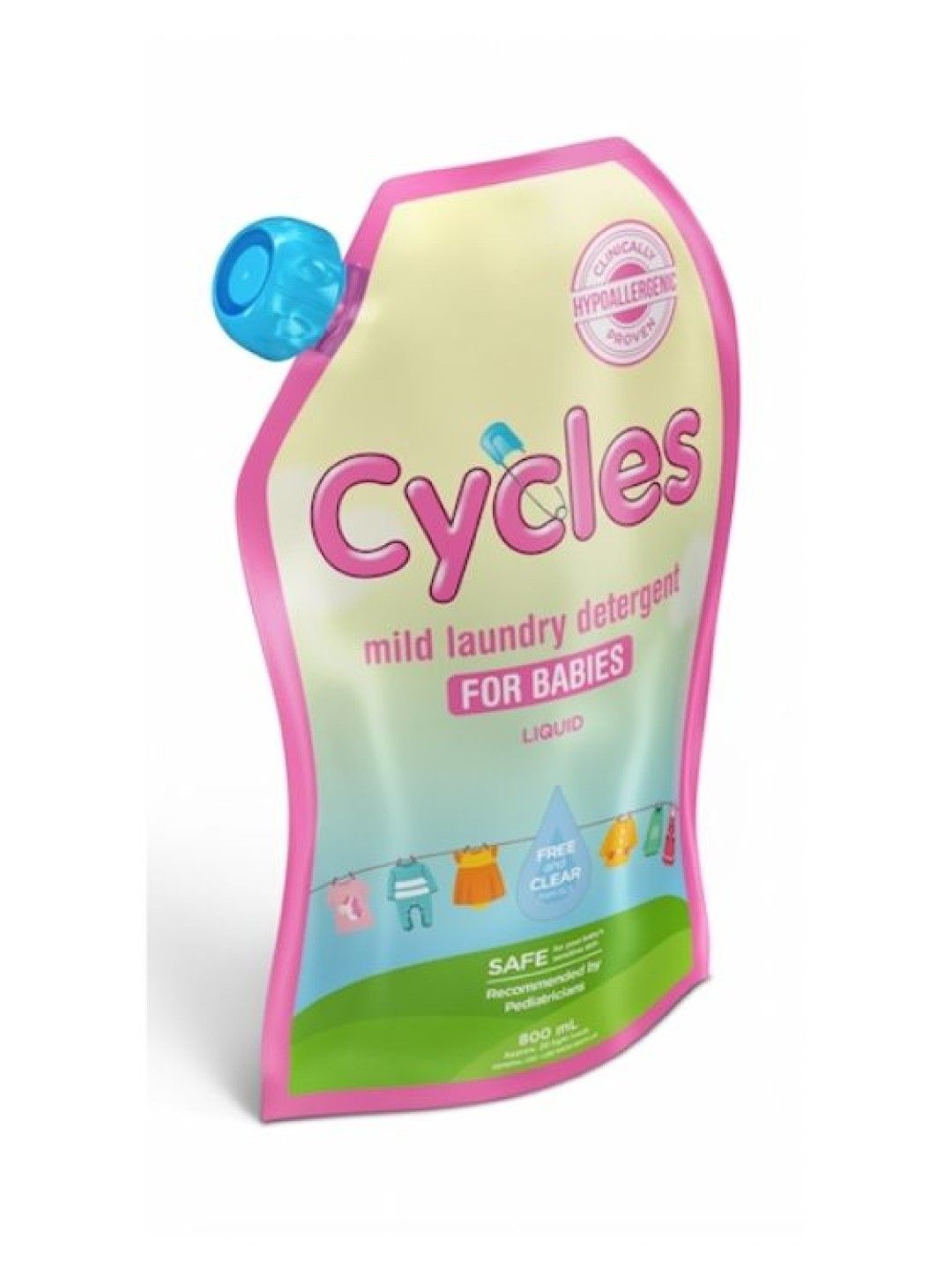 Cycles Mild Laundry Detergent Liquid Refill 800ML (No Color- Image 3)