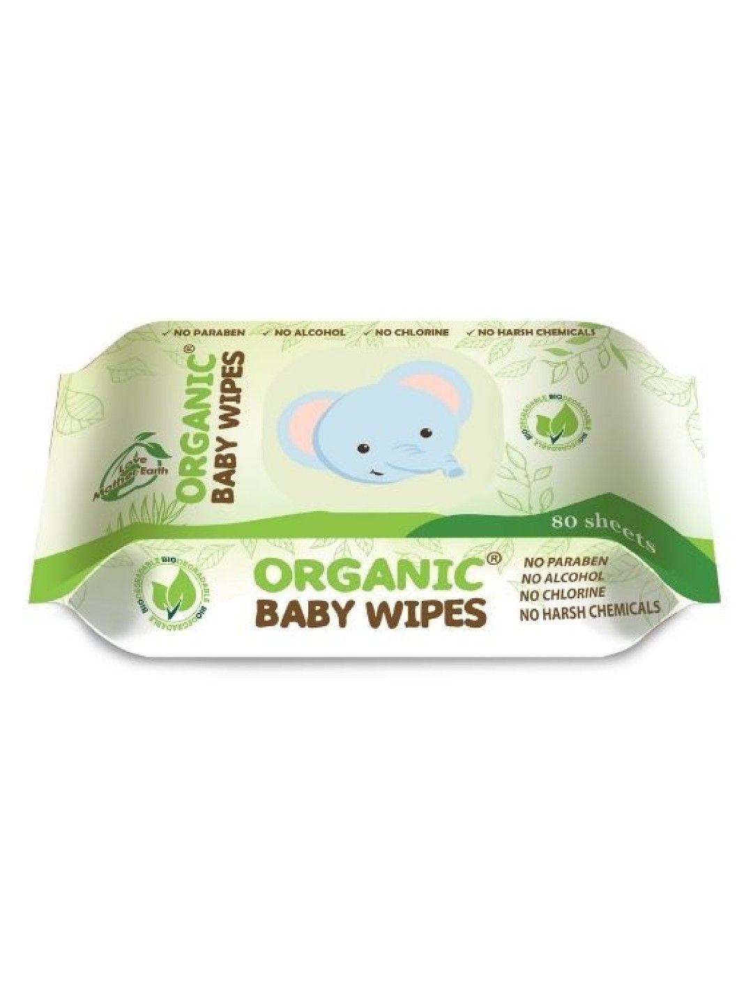 Organic Baby Wipes Baby Wipes Nature with Cap (80s) (No Color- Image 2)