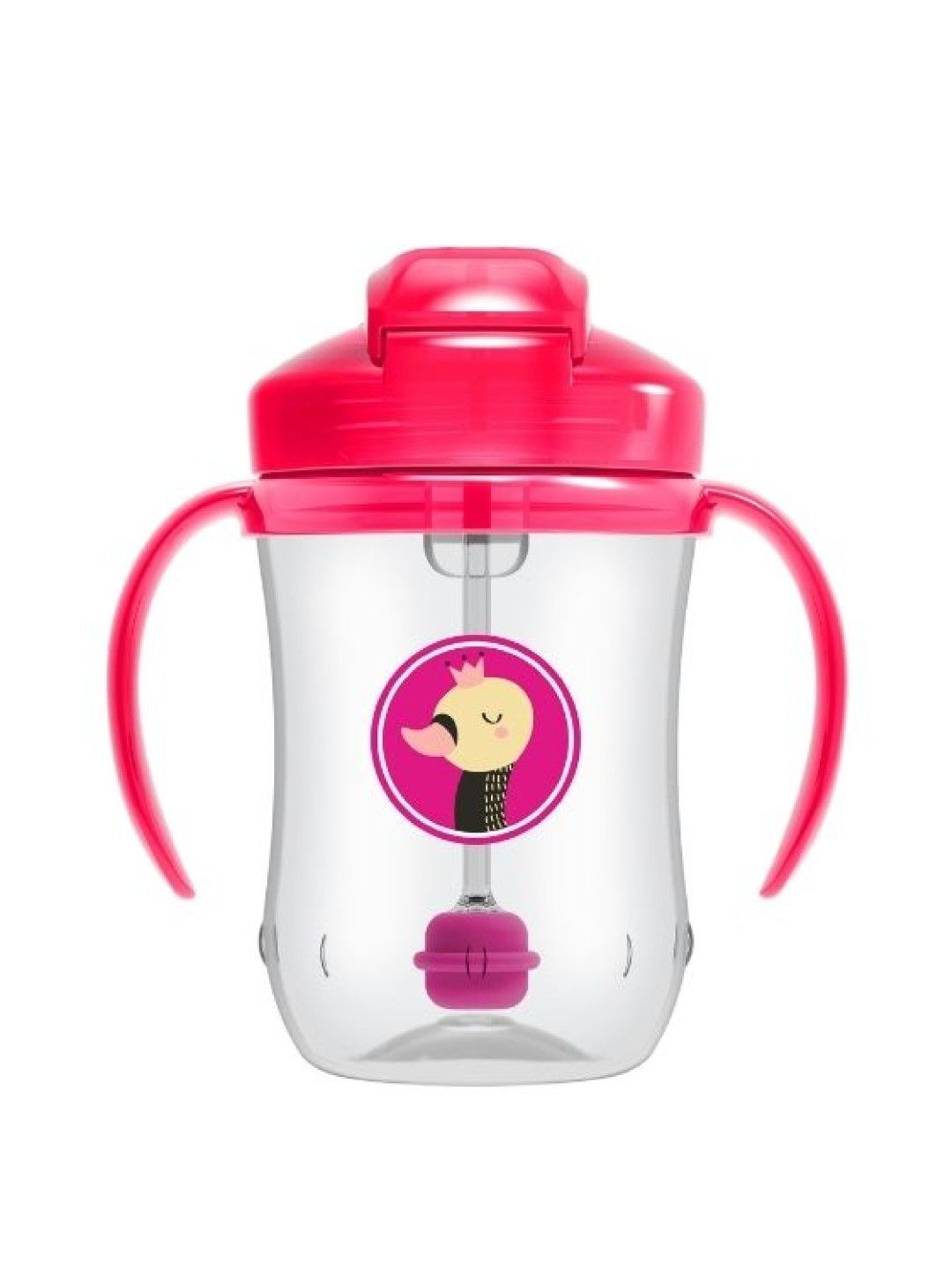 Dr. Brown's Training Cup (9 oz/270 ml) Baby's First Straw Cup with Handles (Pink- Image 1)