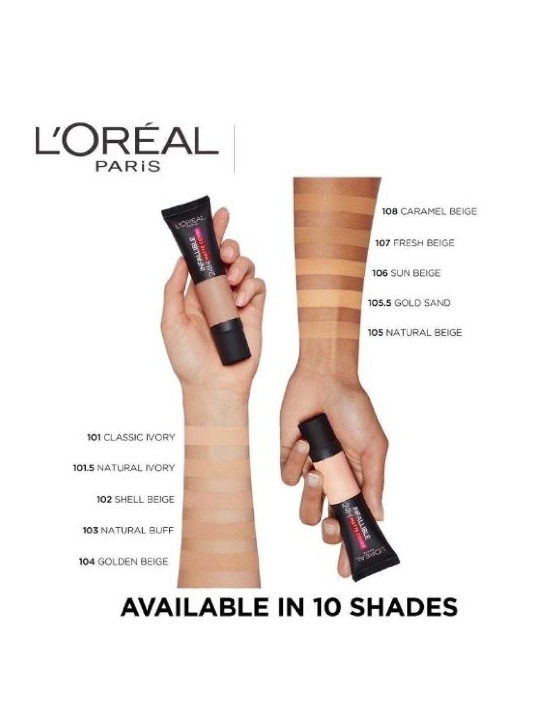 L'Oreal Paris Infallible 24H Matte Cover Liquid Foundation 260 Golden Sun (35ml) (No Color- Image 4)