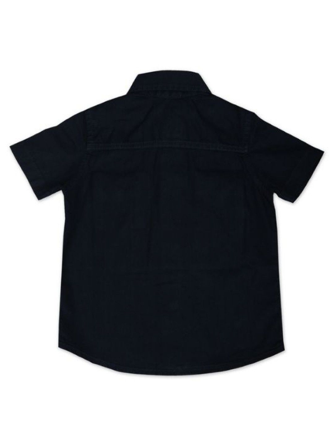 Grizzly Toddler Boys Short Sleeves Chambray Polo (Navy Blue- Image 2)