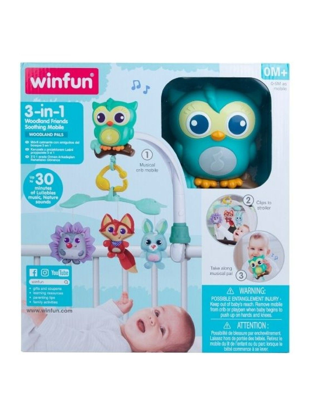 winfun 3-in-1 Woodland Friends Soothing Mobile (No Color- Image 2)