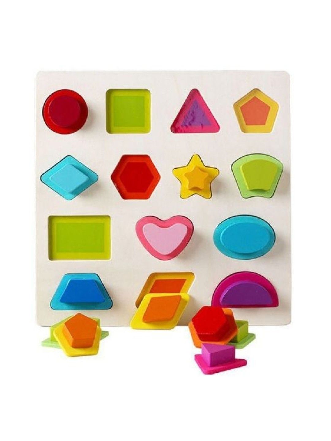 Young Mindz Wooden Chunky Shapes Puzzles (No Color- Image 2)