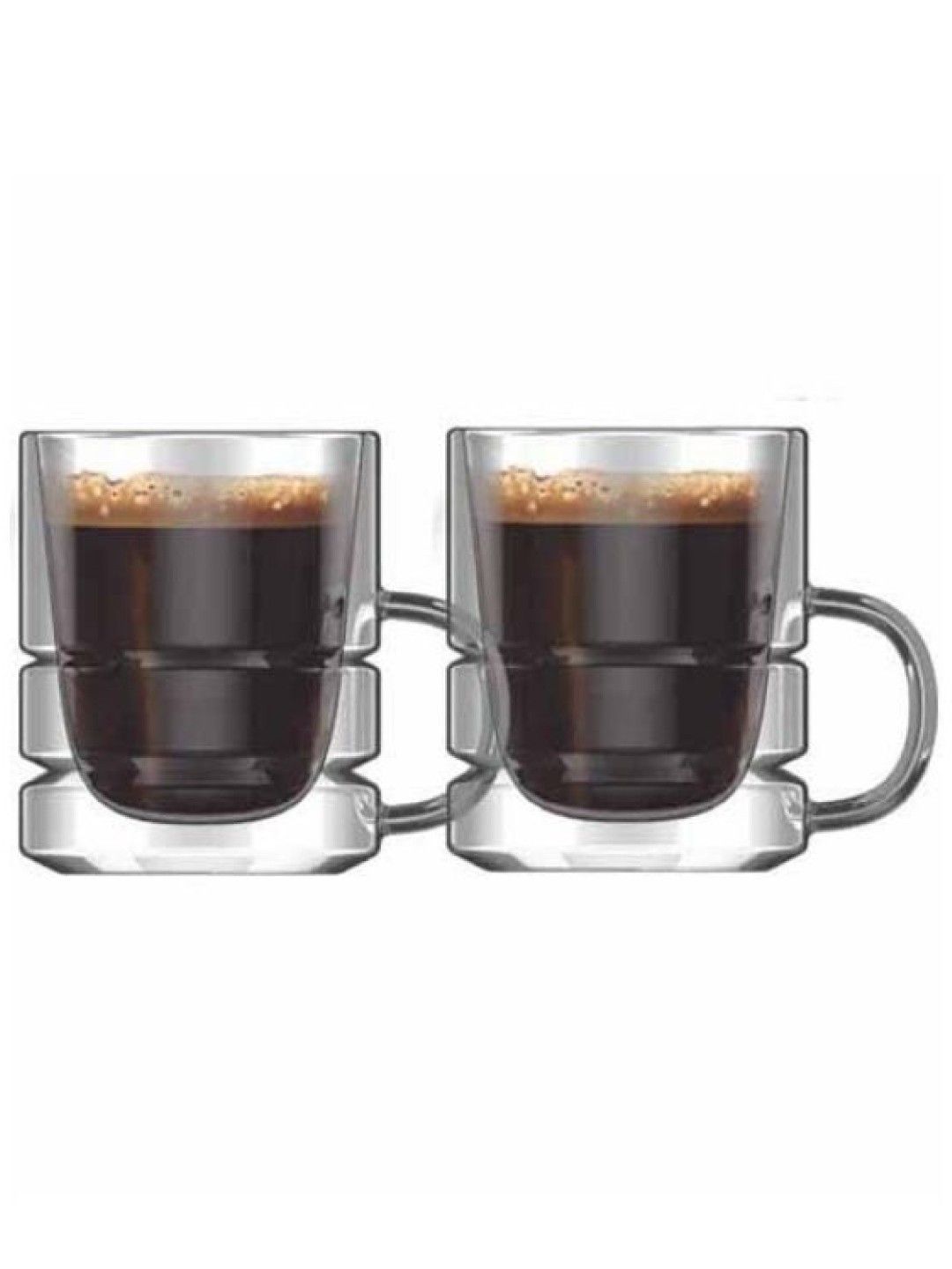 Sunbeams Lifestyle Crysalis Double Wall Glass Coffee Cup with Handle 280ml/9.4oz (Set of 2) (No Color- Image 2)