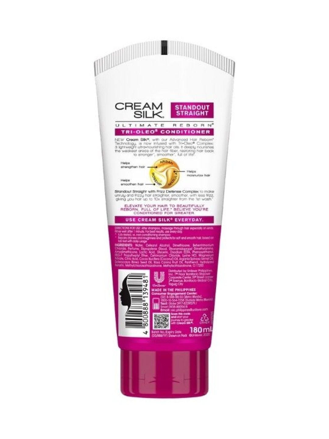 Cream Silk Ultimate Reborn Anti Frizz & Smooth Hair Conditioner Standout Straight (180ml) (No Color- Image 2)