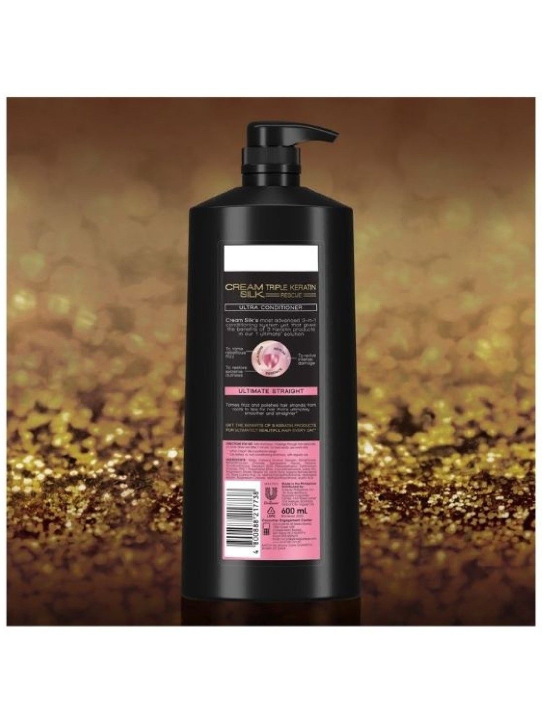 Cream Silk Anti Frizz Hair Conditioner Triple Keratin Rescue Pink (600ml) (No Color- Image 2)